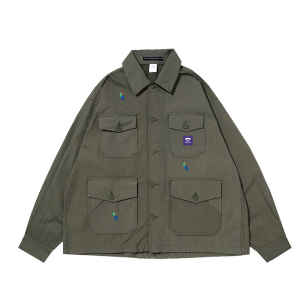 Homebreaks 347 ZETA Olive Green Ripstop Shirt Jacket