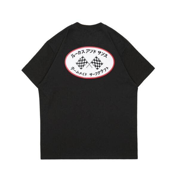 Lucas and Sons Flag Oval Black Heavy Cotton T-Shirt - Image 2