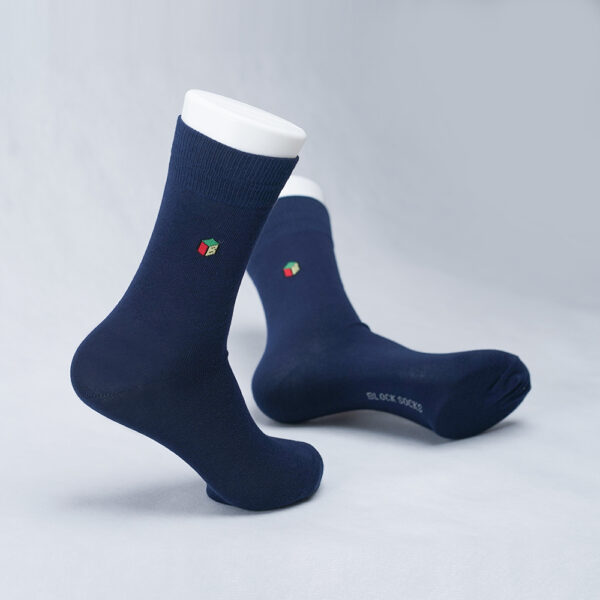 Block Socks Kaos Kaki Casual Crew Cotton Compact Navy - Image 4