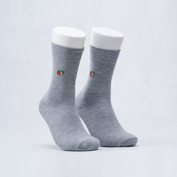 Block Socks Kaos Kaki Casual Crew Cotton Compact Abu-abu - Image 3