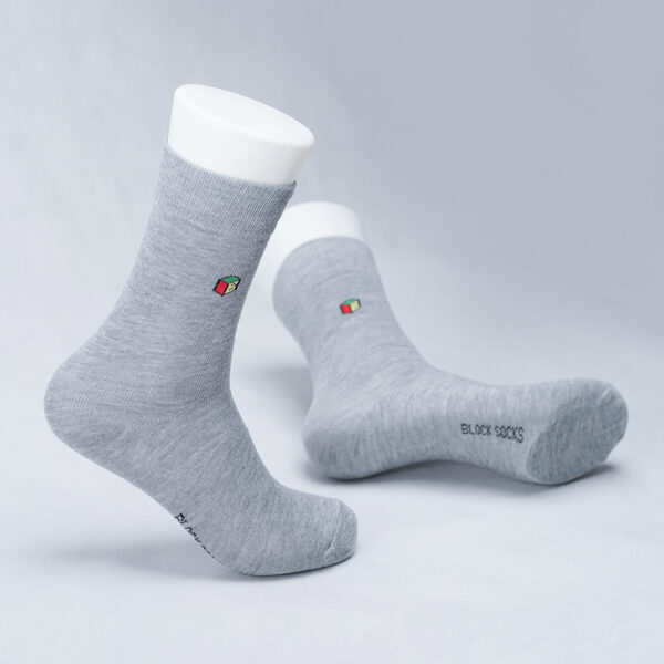 Block Socks Kaos Kaki Casual Crew Cotton Compact Abu-abu - Image 4