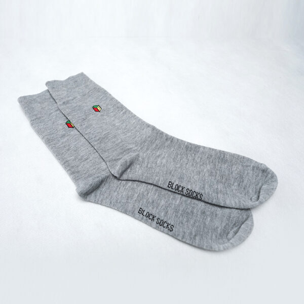 Block Socks Kaos Kaki Casual Crew Cotton Compact Abu-abu - Image 8